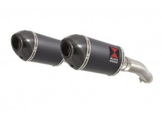 Exhaust Silencers 200mm Oval Black Stainless Carbon Tip...