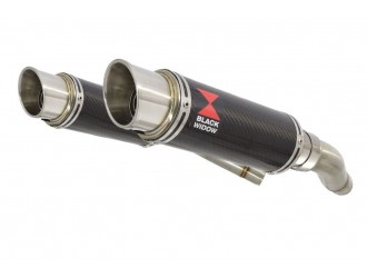 Twin Exhaust Silencers 230mm GP Round Carbon TRIUMPH...