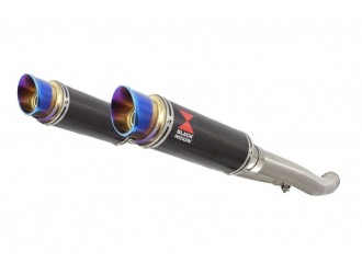 4-2 Exhaust Silencers 230mm Round Blue Tip Carbon...