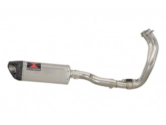 De-Cat Exhaust System 300mm Tri Oval Stainless Carbon Tip...