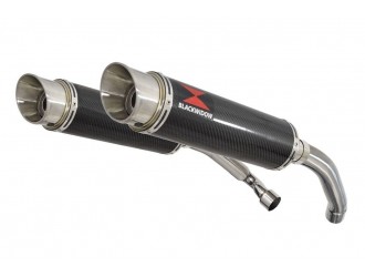 4-2 Exhaust Link Pipes + 360mm GP Round Carbon Silencers...