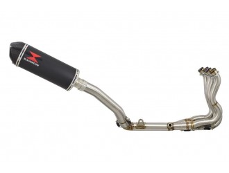 De Cat Exhaust System + 300mm Oval Black Stainless Carbon...