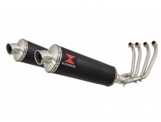 4-2 Exhaust System 400mm Oval Black Stainless Silencers...