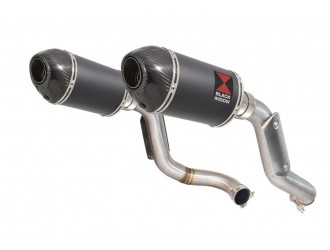 Exhaust High Level Link Pipes + 200mm Oval Black + Carbon...