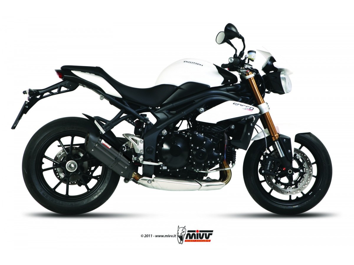 Silencer Exhaust Mivv Suono Black Black Stainless Steel Triumph Speed Triple 1050 R S Rs 2011 - 2015