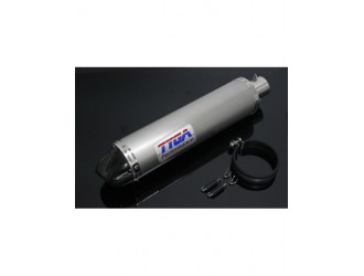 Silencer stainless steel round carbon end cap 380mm (4...