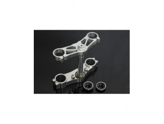 Triple clamp set, cnc silver, forks to fit Tyga Honda...
