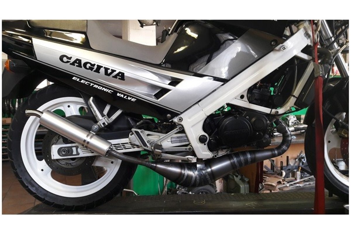 Muffler Cagiva Freccia C12 C12 Lucky Explorer 125 1989 1990 Jollymoto With Carbon Silencer