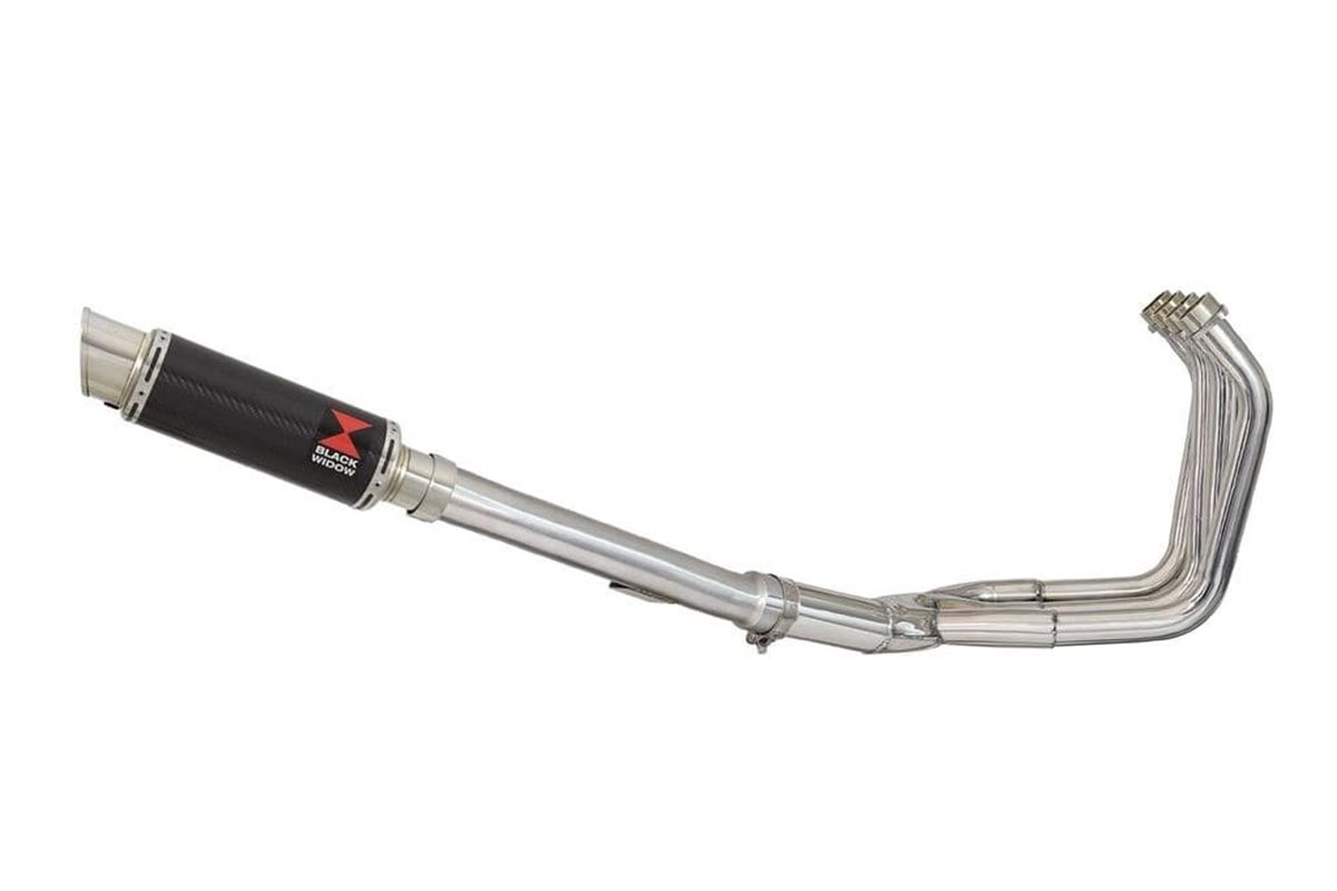 Auspuffanlage Mit 230 mm Gp Round Carbon Schalldämpfer YAMAHA FZS1000 FZS 1000 FAZER Black Widow