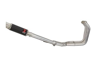 Auspuffanlage Mit 230 mm Gp Round Carbon Schalldämpfer YAMAHA FZS1000 FZS 1000 FAZER Black Widow