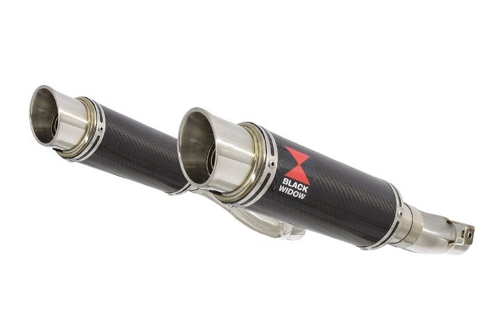 4-2 With Panniers Exhaust Silencers 230mm GP Round Carbon KAWASAKI Z1000 2010-2019 Black Widow