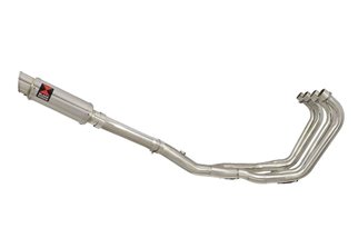 4-1 Scarico De-Cat Silenziatore Rotondo In Acciaio Inox Da 230 mm YAMAHA XJR1300 2007-2016 Black Widow