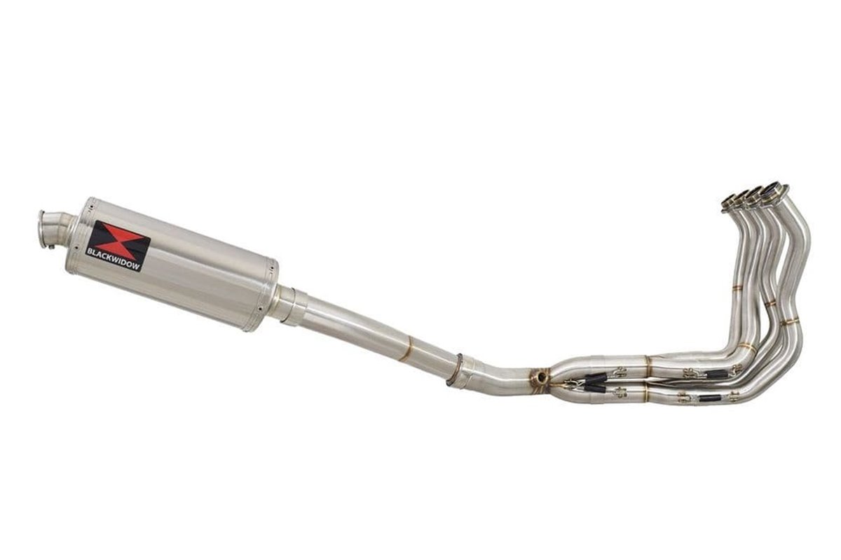 Scarico De Cat Silenziatore Ovale In Acciaio Inox Da 300 mm KAWASAKI KLZ1000 Versys 2012-2018 Black Widow