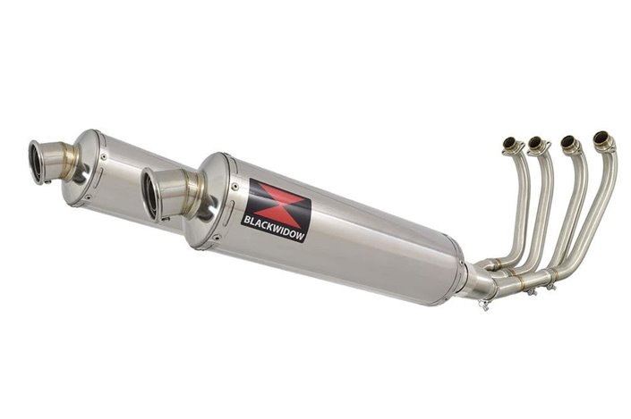 4-2 400 mm Runde Schalldämpfer Aus Edelstahl YAMAHA XJR1300 XJR 1300 1998 - 2006 Black Widow