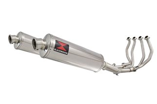 4-2 Hochleistungs-Auspuffanlage 400 mm Ovaler Edelstahl-Schalldämpfer SUZUKI GSX1300R Hayabusa 1999-2007 Black Widow