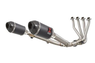 Système D'Échappement 4-2 + Silencieux Ovales En Carbone Noir De 200 mm HONDA CB 1100 X11 Black Widow