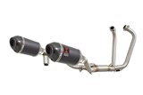 Doppelauspuffanlage Ovaler Schalldämpfer Aus Schwarzem Carbon 200 mm SUZUKI GW 250 Inazuma 2012-2017 Black Widow