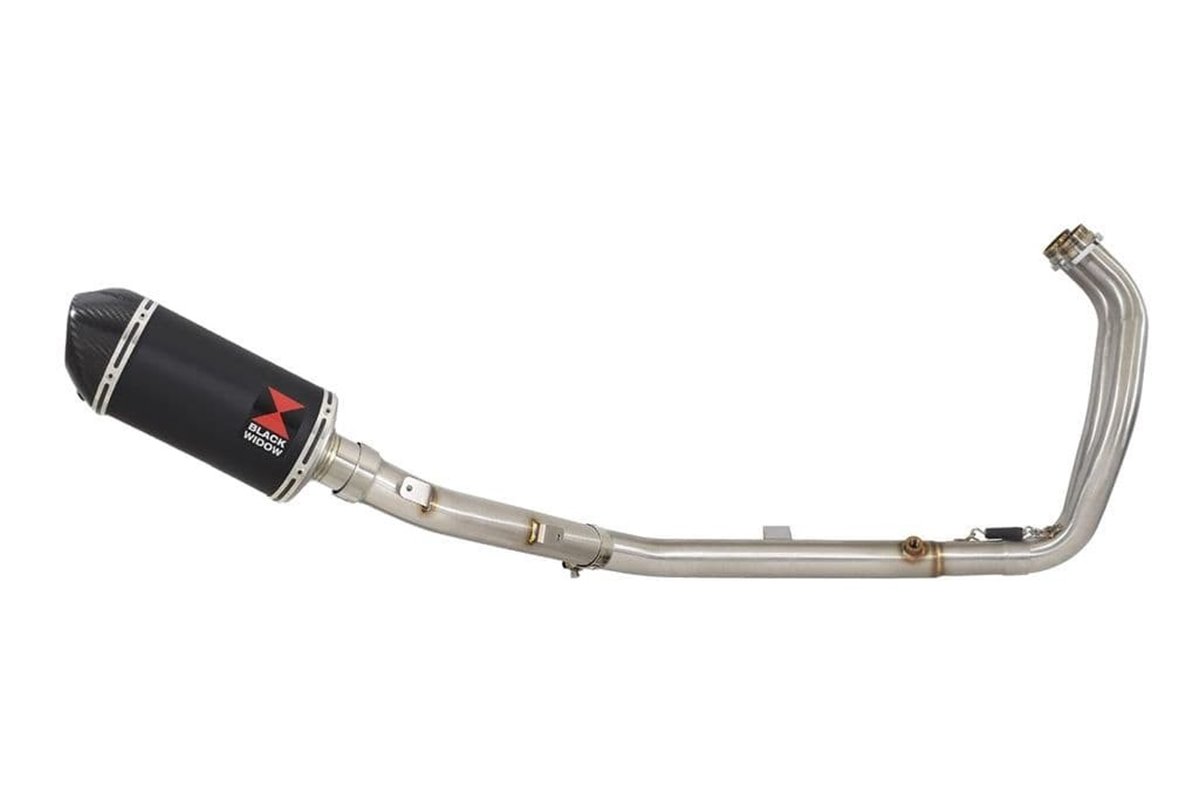 De-Cat-Auspuffanlage 200 mm Ovaler Schalldämpfer Mit Edelstahl-Carbonspitze YAMAHA XT700 Tenere 2019-2020 Black Widow