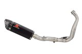 De-Cat Auspuffanlage Schalldämpfer Mit 300 mm Tri Oval Black Oval Carbon Endrohr YAMAHA XTribute 700 2021 - 2022 Black Widow