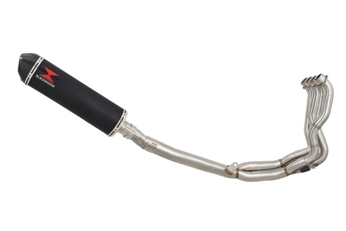 Kompletter De Cat-Auspuff Mit 400 mm Ovaler Carbonspitze Aus Schwarzem Edelstahl SUZUKI GSXR 1000 L7 L8 L9 M0 Black Widow
