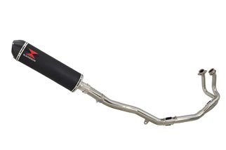 De Cat Exhaust System + 400mm Oval Black Stainless Carbon Tip Silencer HONDA CRF1000 Africa Twin Black Widow