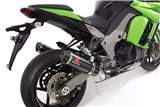 4-2 Auspuff-Schalldämpfer 370 mm Runde Spitze Aus Kohlenstoffschwarzem Stahl KAWASAKI Z1000 R 2010-2020 Black Widow