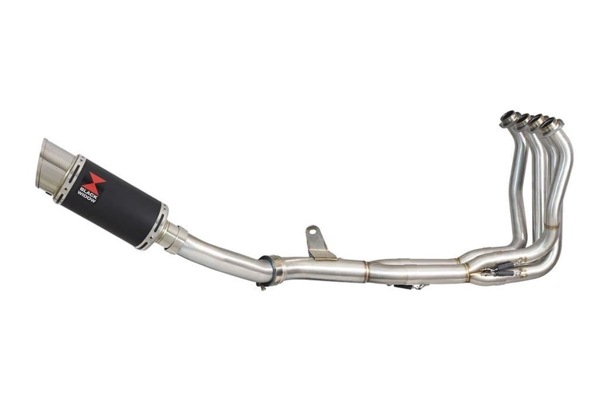 Échappement 4-1 Race De-Cat Silencieux Rond 200 mm En Acier Inoxydable Noir KAWASAKI Z900 2020-2022 Black Widow