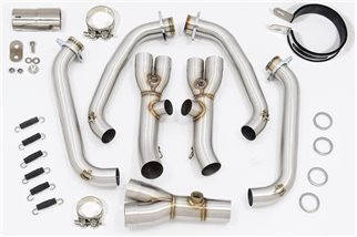 Système D'Échappement De-Cat Silencieux Rond En Acier Inoxydable Noir 200 mm YAMAHA R6 YZF600 2006-2016 Black Widow