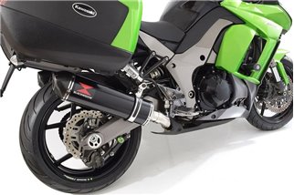 4-2 400-mm-Schalldämpfer Aus Schwarzem Edelstahl Mit Ovaler Carbonspitze KAWASAKI Z1000 SX 2010-2019 Black Widow