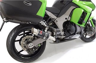 Auspuff 4 - 2 Koffer Deat Round Schalldämpfer Aus Schwarzem Edelstahl 200 mm KAWASAKI Z1000 SX 2010-2019 Black Widow
