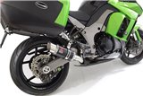 Auspuff 4 - 2 Koffer Deat Round Schalldämpfer Aus Schwarzem Edelstahl 200 mm KAWASAKI Z1000 SX 2010-2019 Black Widow