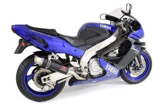 360 mm Gp Runder Schalldämpfer Aus Schwarzem Edelstahl YAMAHA YZF1000 R Thunderace 1996-2003 Black Widow
