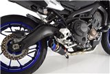 De-Cat Auspuff 200 mm Blauer Auspuff Mit Runder Spitze Aus Schwarzem Edelstahl YAMAHA MT09 2013-2020 Black Widow