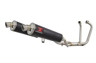 Doppelendrohr 400 mm Rund In Edelstahl Schwarz SUZUKI GW 250 Inazuma 2012-2017 Black Widow