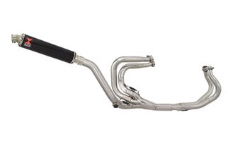 High Level Auspuff 350 mm Runder Schalldämpfer Aus Schwarzem Edelstahl HONDA VFR800 1997-2003 (RC46) Black Widow