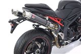 Twin Exhaust Silencer Kit 350mm GP Round Carbon TRIUMPH Speed Triple 1050 S R 2011-2015 Black Widow
