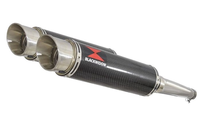 Exhaust Silencers 360mm GP Round Carbon HONDA GL1500 Goldwing Black Widow