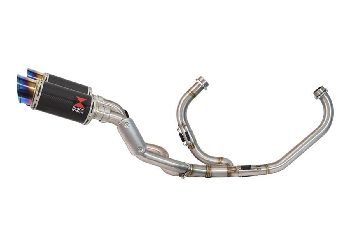 Impianto Di Scarico Di Alto Livello Silenziatori In Carbonio Con Punta Tonda Blu Da 200 mm HONDA VTR1000 F Firestorm (SC36) Blac
