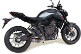Silencieux De Système D'Échappement De-Cat Avec Embout Rond En Carbone Bleu De 200 mm YAMAHA XTribute 700 2021 - 2022 Black Wido