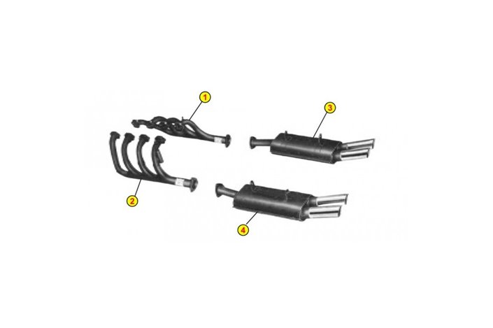 PAIR OF SILENCER EXHAUST TERMINALS ANSA DE TOMASO MANGUSTA 1966 1970