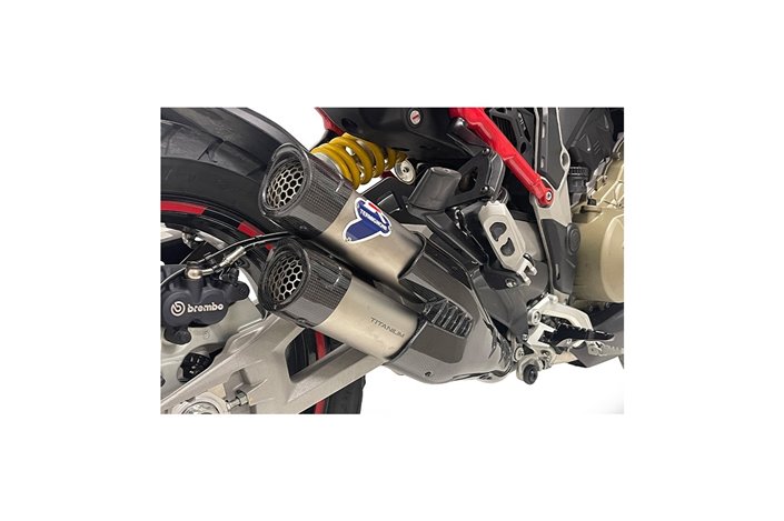 SCARICO COMPLETO SILENZIATORI TERMIGNONI D21109440TTC + UPMAP T800 DUCATI MULTISTRADA V4 / S 21-23 NON OMOLOGATO TITANIO