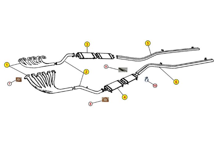 TUBI DI SCARICO FINALI TERMINALI ANSA FR 0147 FR 0157 FERRARI 250 EUROPA GT 53 58