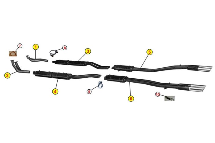 SCARICHI SILENZIATORI TERMINALI ANSA FERRARI 250 GT COUPE' PININFARINA 1958 1960