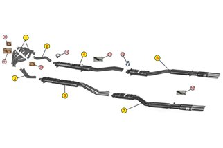 ZENTRALSCHALLDÄMPFER RECHTS ANSA FR0725 FERRARI 330 GT 2 + 2 MK1 MK2 1964 1966