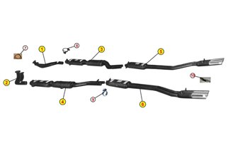 ANSA FRONT EXHAUST PIPES FR 0322-0332 FERRARI 400 SUPER AMERICA 1961 1964