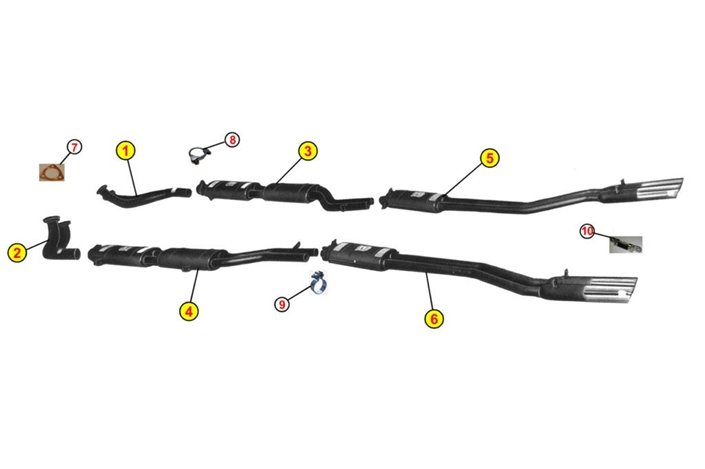 SILENCERS EXHAUST TERMINALS ANSA FR0327-0337 FERRARI 500 SUPER FAST 1964 1966