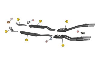 FRONT EXHAUST PIPES ANSA FR 2522-2532 APPROVED FERRARI 250 GTL 1966 1962