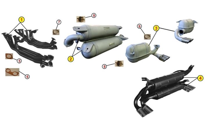 SILENZIATORI TERMINALI SCARICO ANSA FR 2397 OMOLOGATI FERRARI 512 BBi 1981 1984