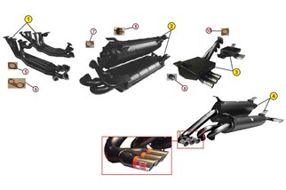 PAIR OF MANIFOLD EXHAUST MANIFOLD ANSA FR 2281 FERRARI BB 365 GT 4 1973 1976