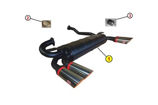 SILENZIATORE TERMINALE SCARICO SPORT ANSA FR 2640 FERRARI MONDIAL 8 2V USA 81 82